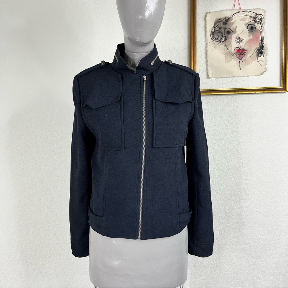 The Kooples Officer Military Utility Navy Jacket